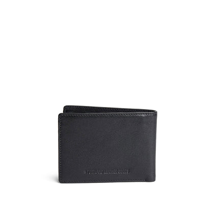 Black Rock*Classic | Bifold leather wallet with visible stitching on a white background