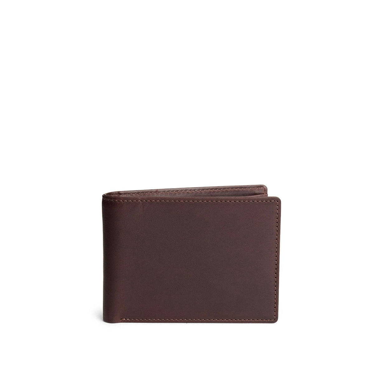 Trailstone*Classic | Bifold leather wallet with visible stitching on a white background