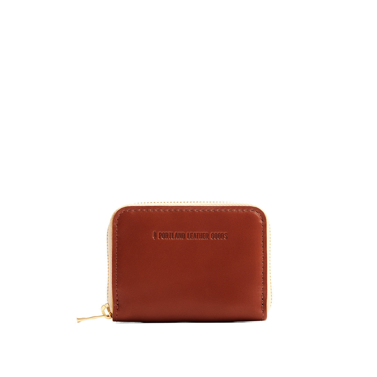 Madrone | Small leather wallet with zipper and PLG logo