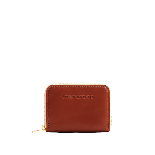 Madrone | Small leather wallet with zipper and PLG logo