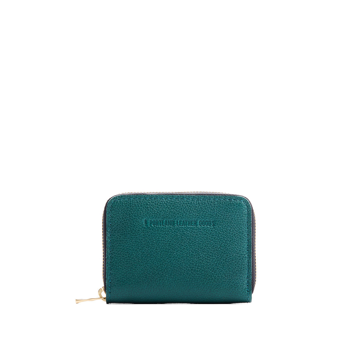 Sea Glass | Small leather wallet with zipper and PLG logo