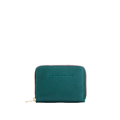 Sea Glass | Small leather wallet with zipper and PLG logo
