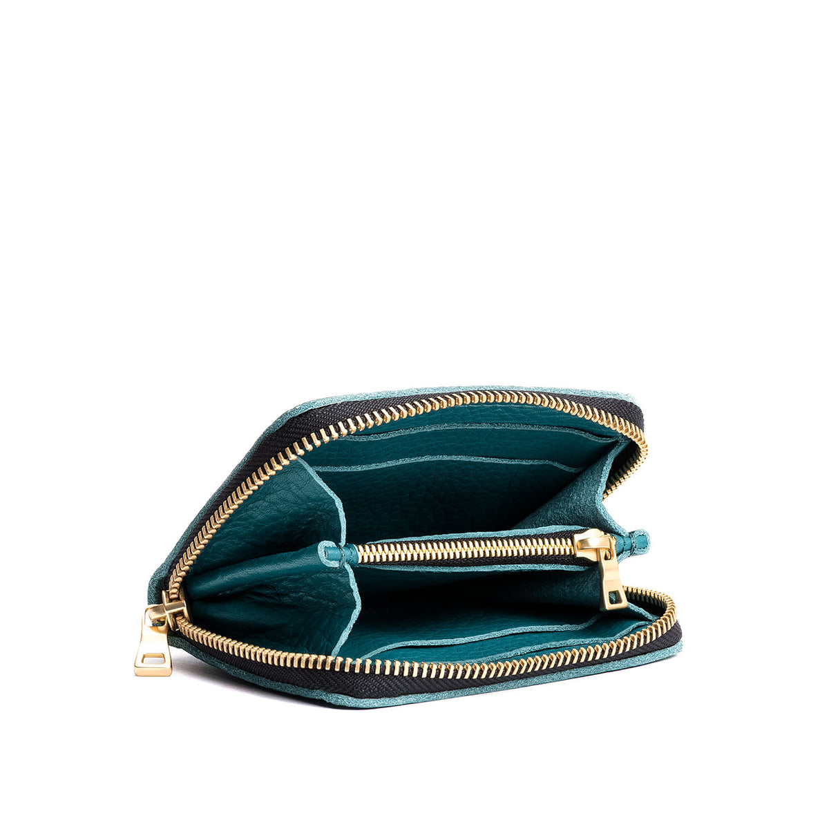 Soul Blue | Small leather wallet with zipper and PLG logo