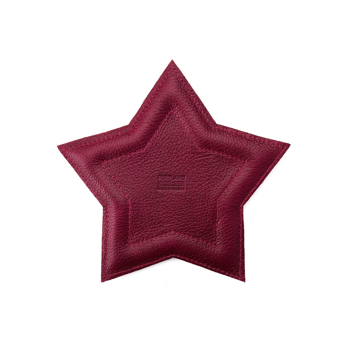 Orchid | Star shaped leather tray with stuffed edges