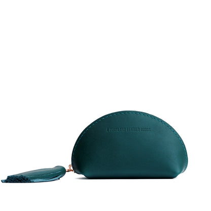 Harbor | Small leather zippered pouch with tassel