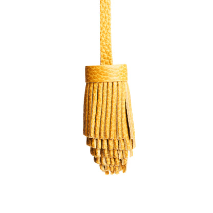 Sunshine | Pom-pom style with tiered leather fringe