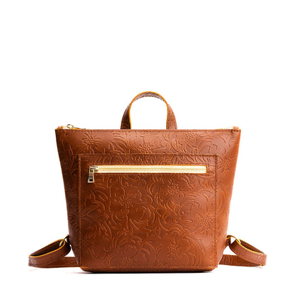 Meadow*Small | Small square slim leather tote backpack