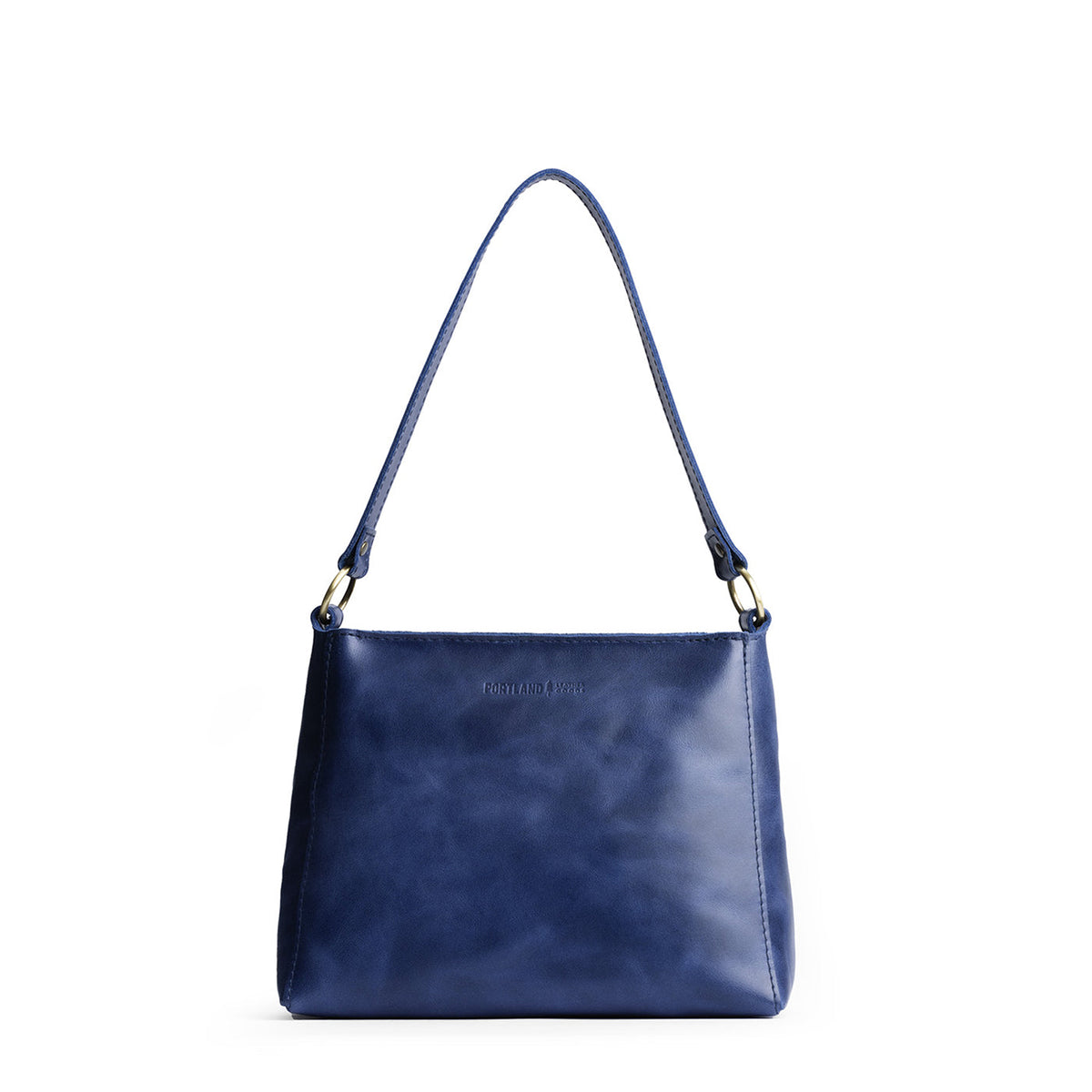 Cowboy Blue*Small | Triangular shoulder bag with antiqued brass finished hardware