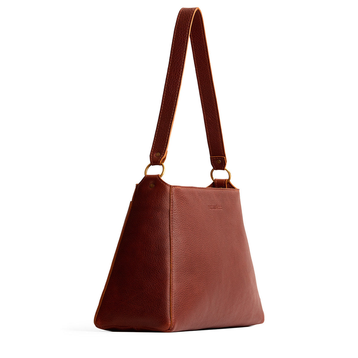 Nutmeg*Large | Large triangular shoulder bag with antiqued brass finished hardware