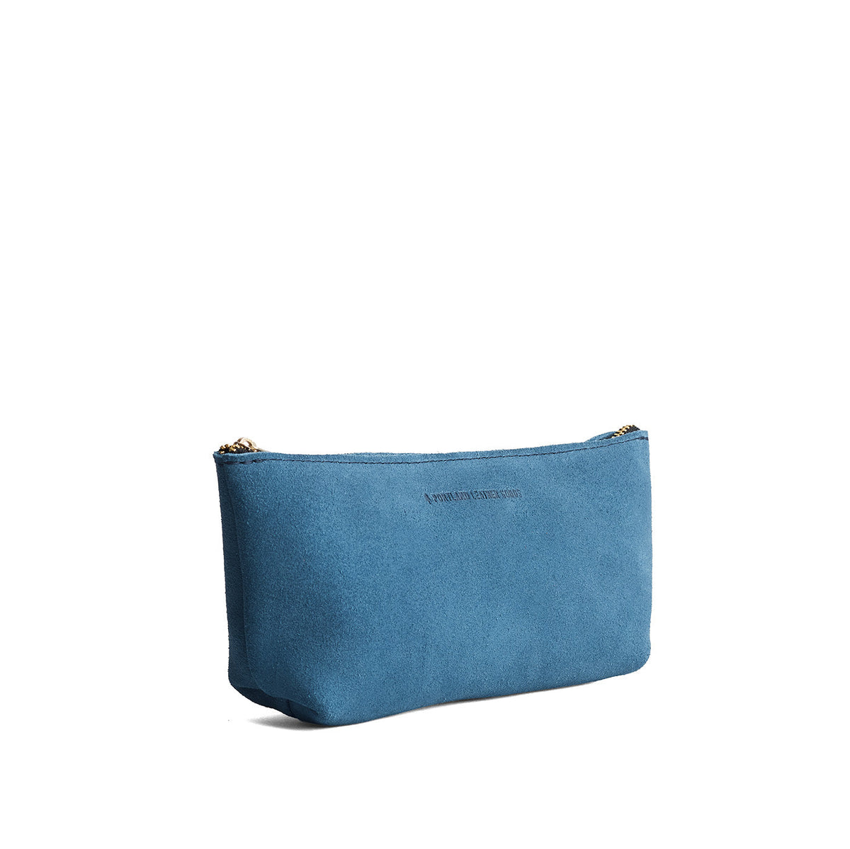 Mariner Blue | Leather utility bag pouch with top zipper