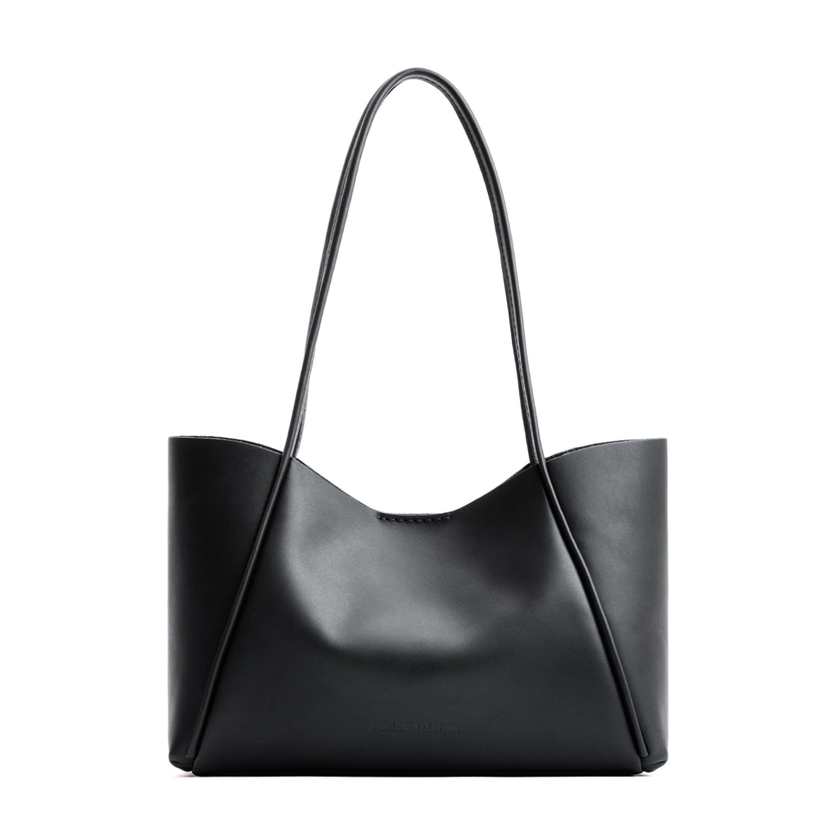 Black*Medium | Wide tote with leather straps and snap closure