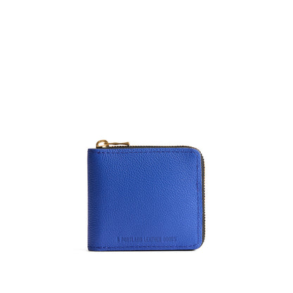 Astro Blue | Small leather zippered bifold wallet